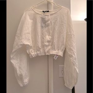 NWT Nasty Gal crop top in white